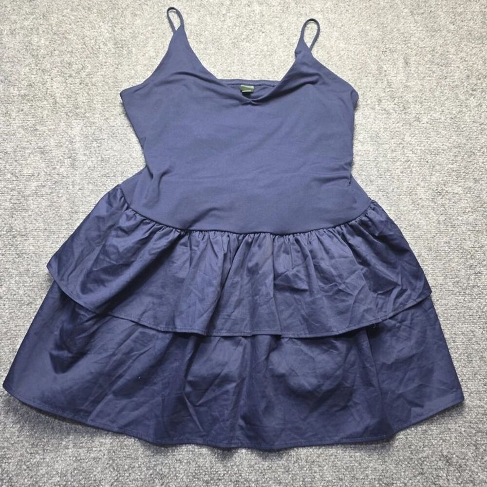 Wild Fable Navy Blue Tiered Ruffle Cami Tank Top Dress Women’s XL